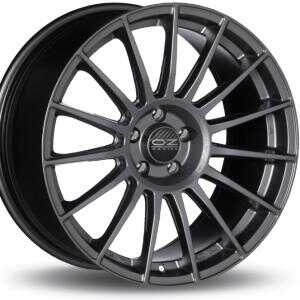 OZ Superturismo LM Matt Gun Metal Silver Lettering 7.5x17 4/100 ET35 N68