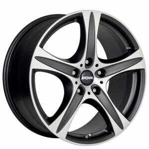 Ronal R55 Matt Black Polished 8.5x18 5/108 ET45 N76